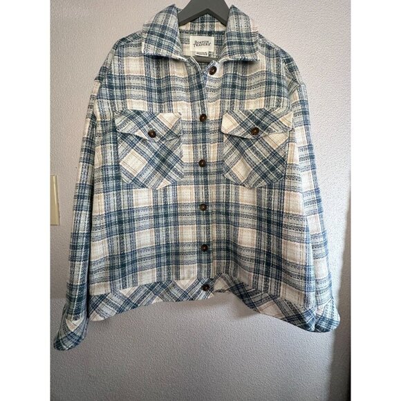 Boston Traders Tweed Shirt Jacket Sacket M Plaid Multi Western - Picture 1 of 16